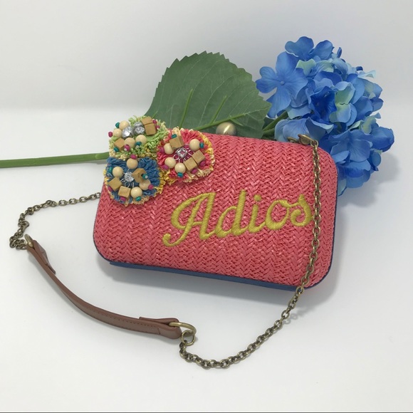 Anthropologie Handbags - Host pick💫 ANTHROPOLOGIE box clutch Adios raffia